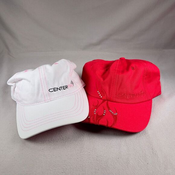 Centerfire Systems Hat Women OS Red White Strapback LOT OF 2 Rhinestone Firearms - Picture 1 of 8